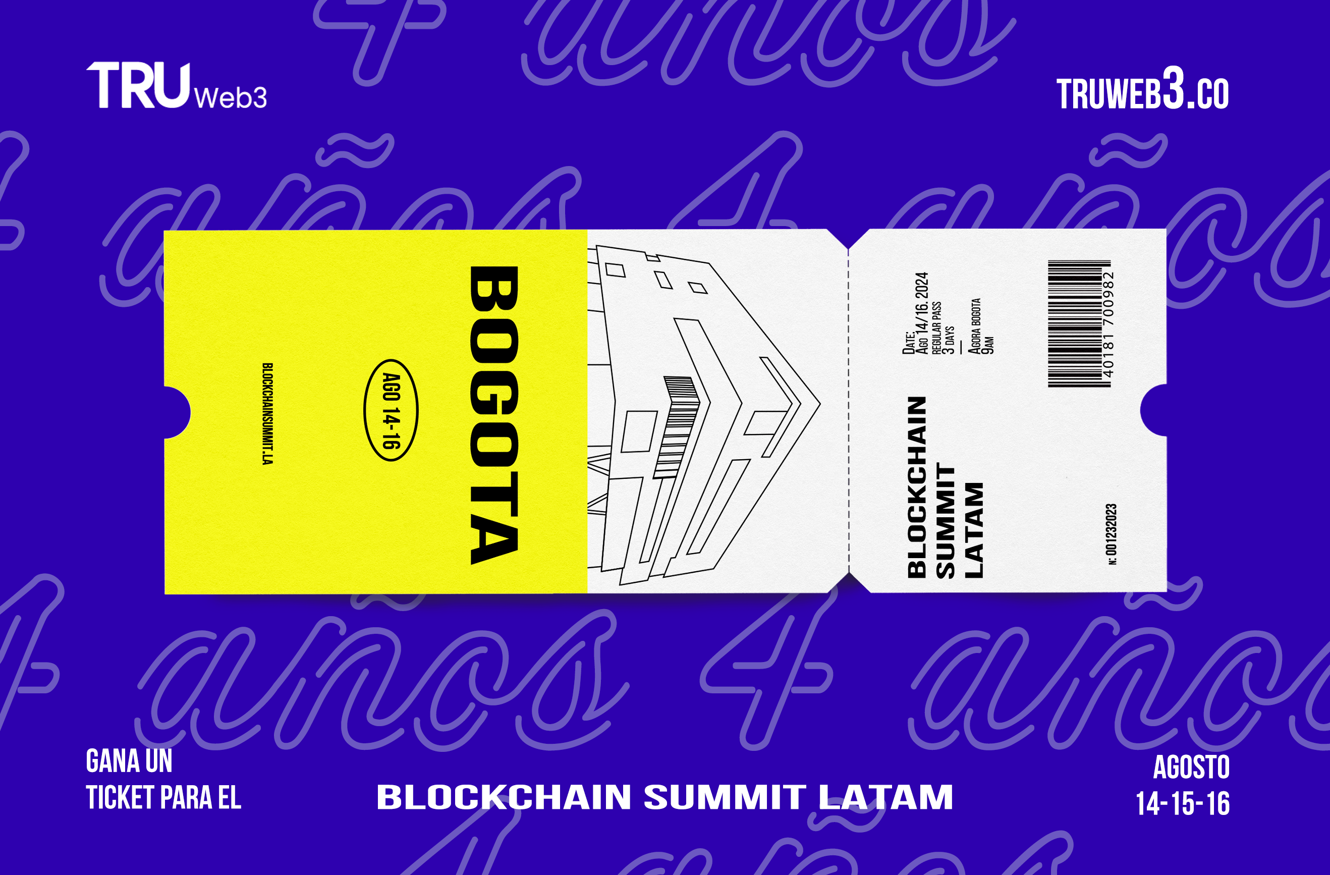 Truweb3 Celebra 4 Años en el Ecosistema Blockchain Regalando Accesos al Blockchain Summit Latam